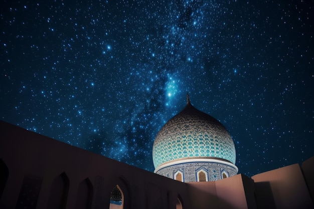 Mosque stars night Generate Ai