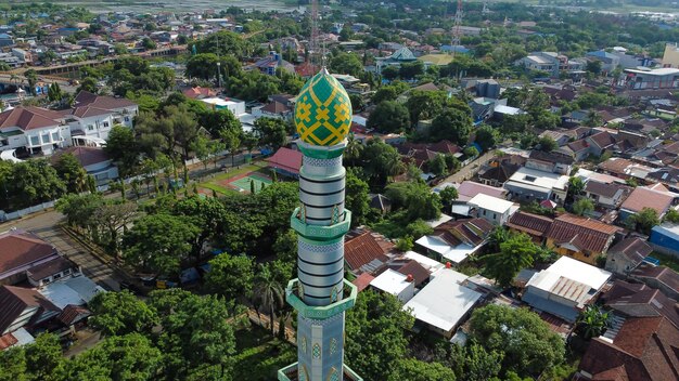 mosque tower and urban atmosphere