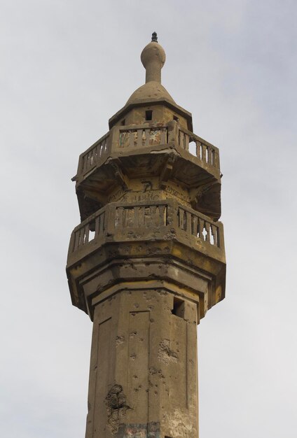 Mosque Tower With Bullet Holes After The Six Day Of War In Israel On The Border With Syria