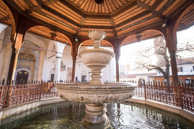 Mosque with fountain in front Sadrvan