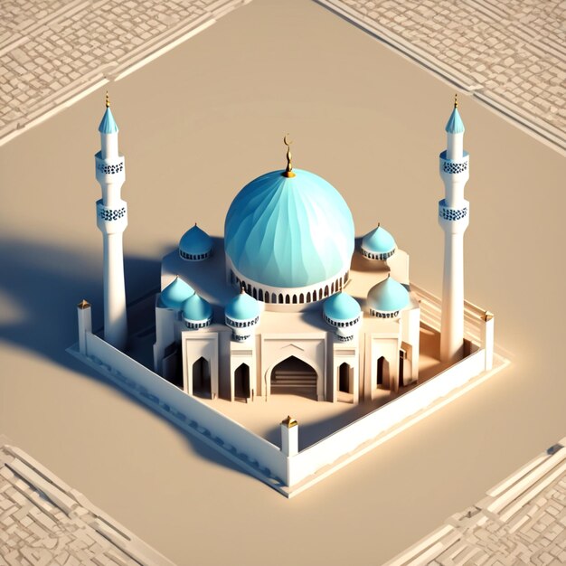 a mosque with a gate in the middle