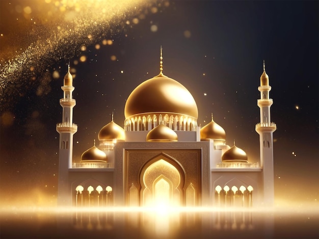 a mosque with a gold background and a black background with a gold star on the top