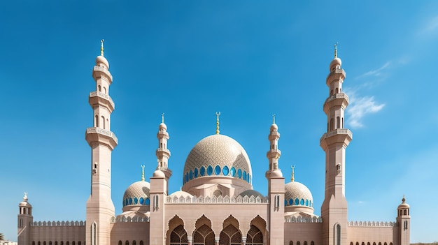 a mosque with sky in background