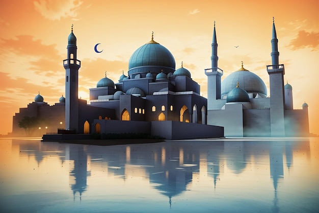Силуэты мечетей
