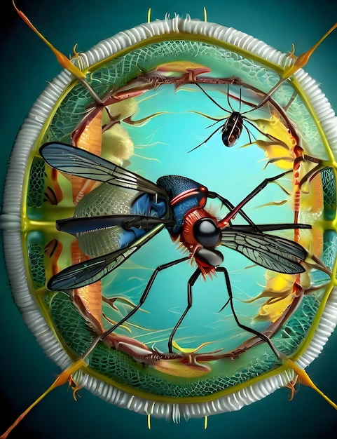 Photo mosquito bugs virus dengue virus ai generated