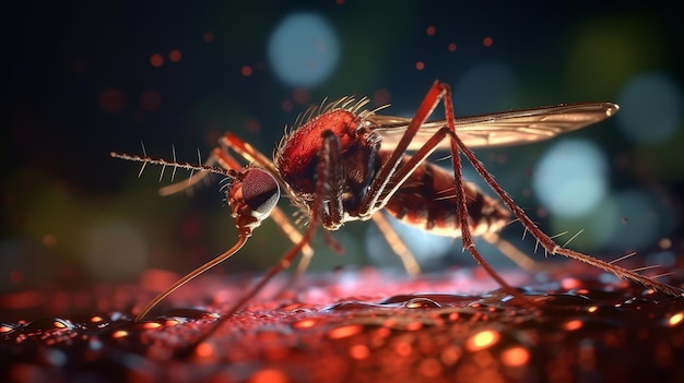 Mosquito drinks human blood