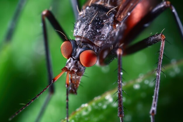 Mosquito insect closeup macro generative ai