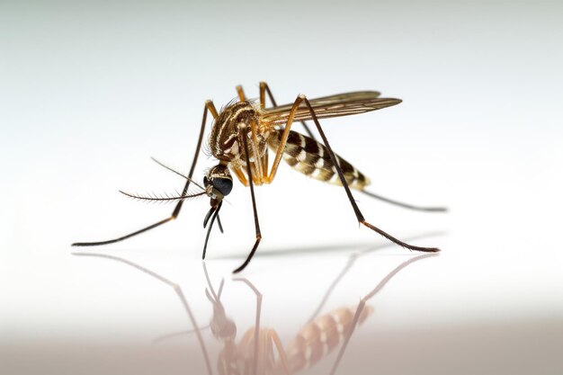 Mosquito insect closeup on white background