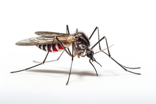 Mosquito insect closeup on white background