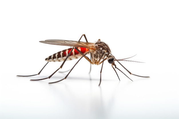 Mosquito insect closeup on white background