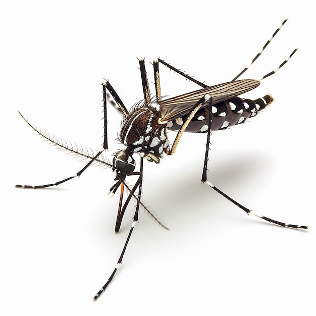 a mosquito is shown with a large insect on its body