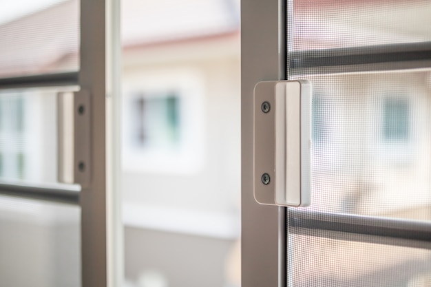 Mosquito net wire screen on house window protection against insect