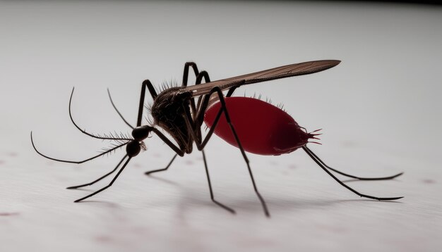 Photo a mosquito with a red stomach