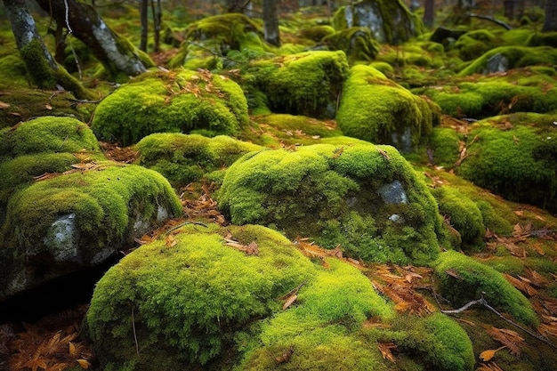 Moss Blankets Rugged Stones