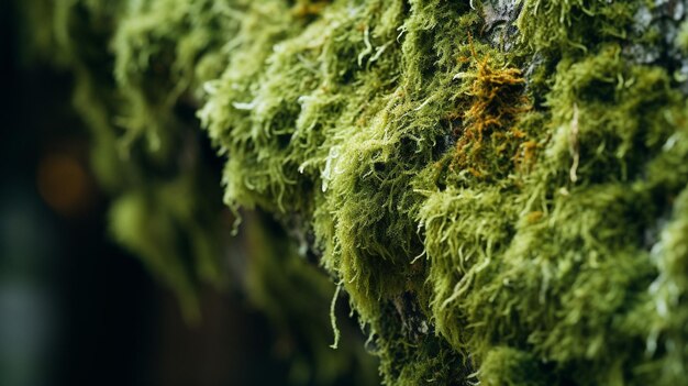 Moss and lichen covered tree bark