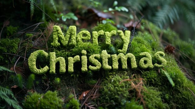 Moss Merry Christmas concept creative horizontal art poster