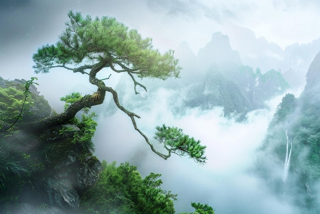 山 の 上 に 茂っ て いる 木