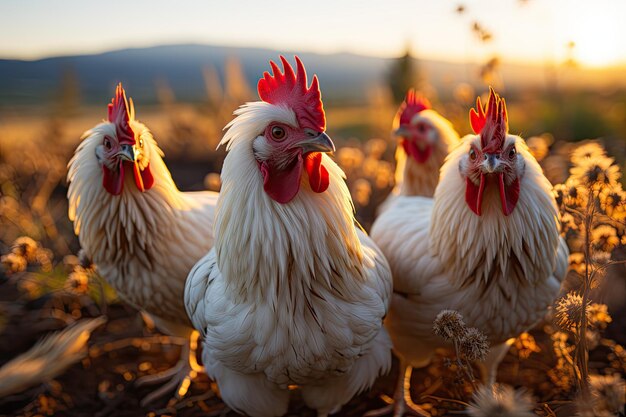 the most beautiful Chickens on the farmland