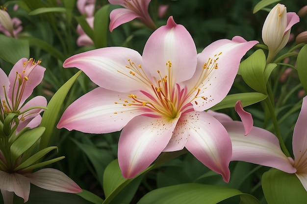 Premium AI Image | Most Beautiful Flower Lily In Garden