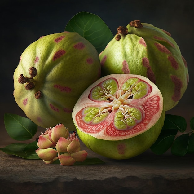 Most beautiful guavas fruit images Generative AI