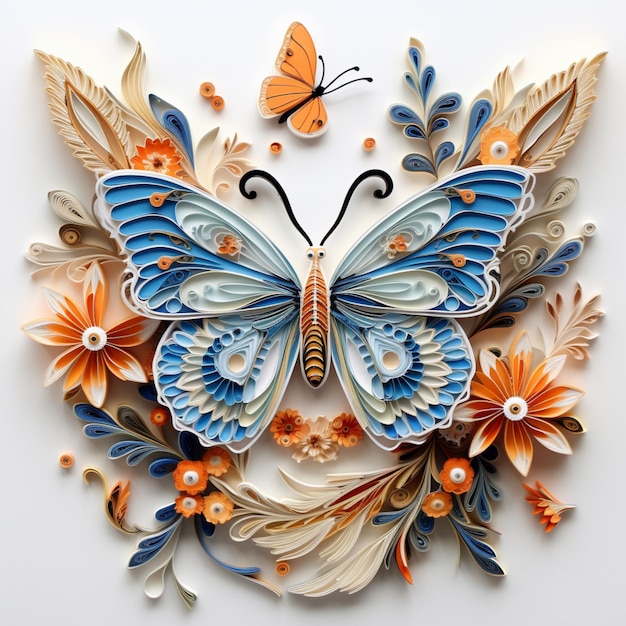 가장 아름다운 링 페이퍼 디자인 나비 생성 AI