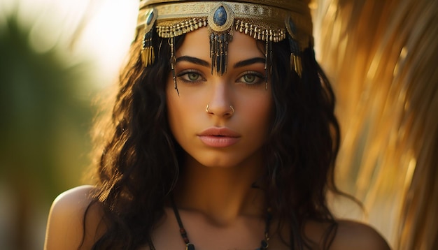 Premium Ai Image The Most Beautiful Teen Egyptian Girl Imaginable Elaborate Ancient Egyptian