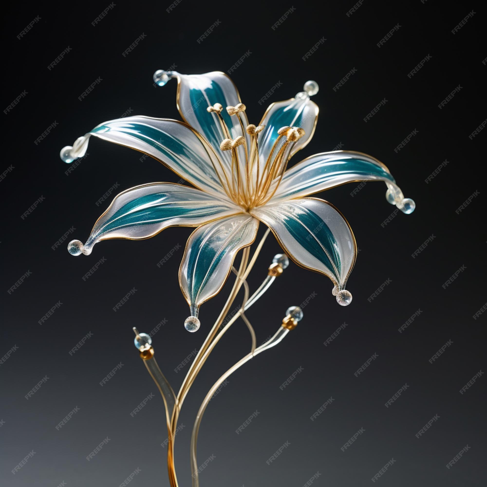 Premium Photo | Most blown glass lily flower images Generative AI