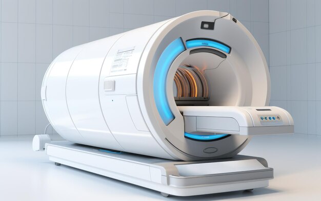 白い背景に分離された最も膨張的な白い放射線療法マシン