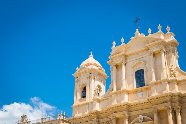 The most important baroque cathedral of Sicily, San Nicolas, Unesco Heritage site, sunny day