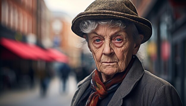 Foto la vecchia donna più stereotipata del regno unito