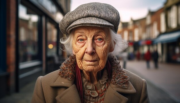 Foto la vecchia donna più stereotipata del regno unito