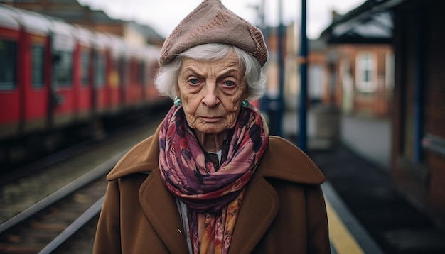 Foto la vecchia donna più stereotipata del regno unito