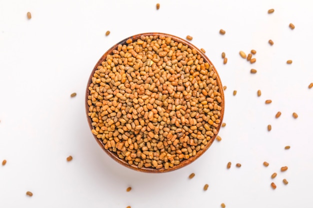 Moth beans or matki beans in wooden bowl