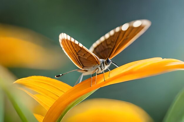 A moth on a flower in the garden