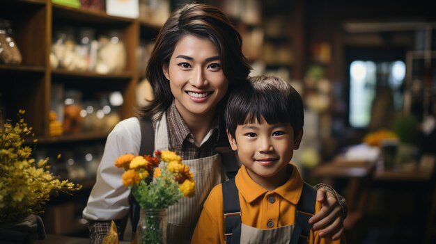 写真 母と息子のコンセプト