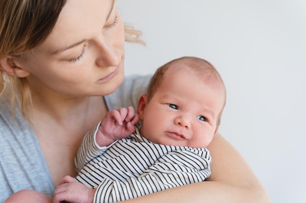 Mother and baby at home Happy maternity and family