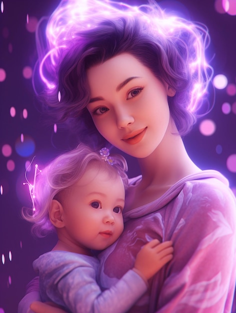 Mother and baby illustration