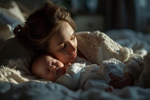 Photo mother and baby love motherhood concept