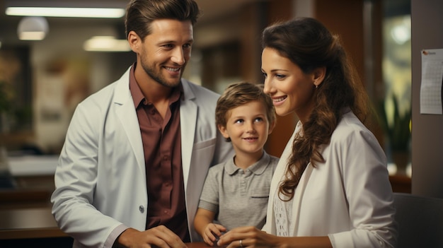 Photo mother and child visiting to dentist