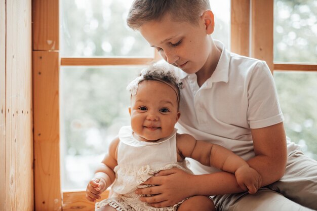 Foto madre e figlia bambino