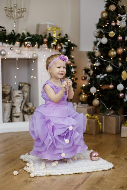 Mother and daughter in Christmas