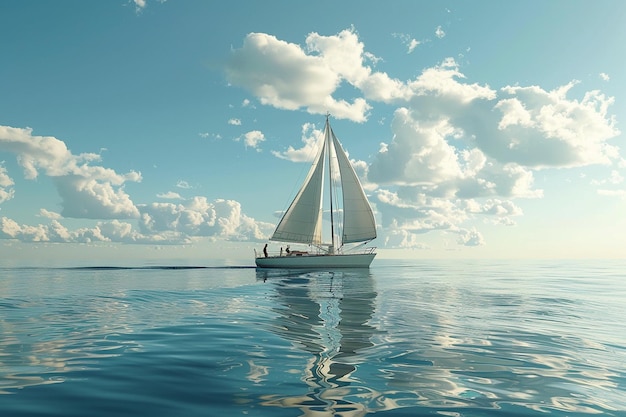 Mother and daughter enjoying a day of sailing on t