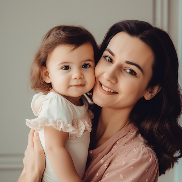 Foto una madre e una figlia che si abbracciano