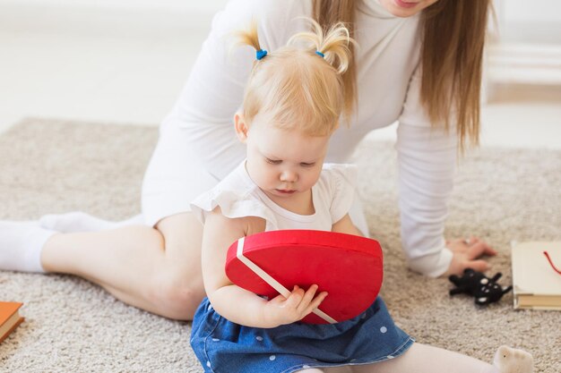 Mother and daughter at home