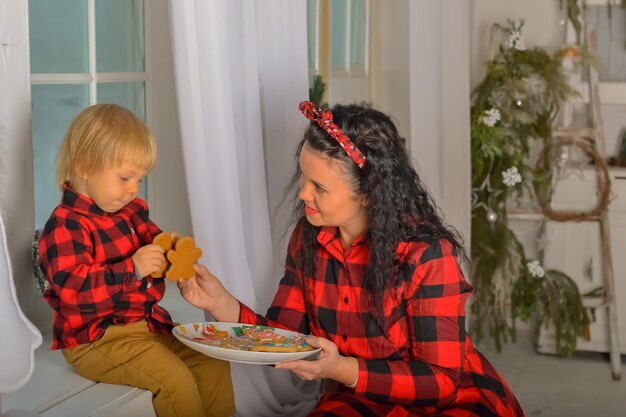 Mother and daughter at home