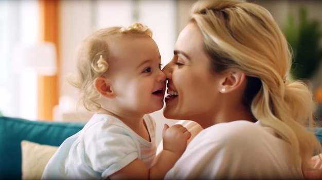 A Mother and A Daughter Hugging Each Other Happy Mother's Day