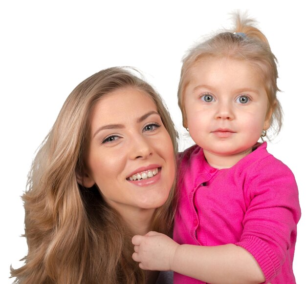 Mother and daughter isolated