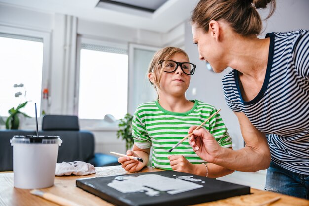 Tela dipinto per madre e figlia