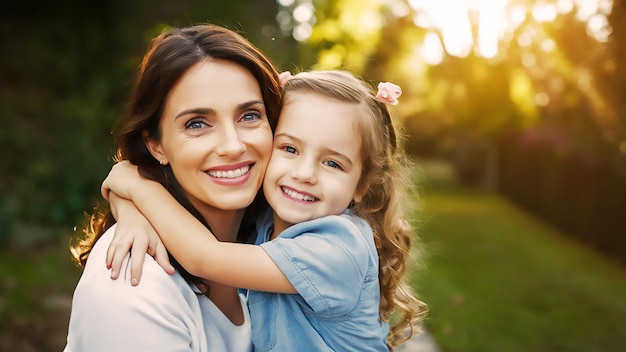 mother and daughter in the park