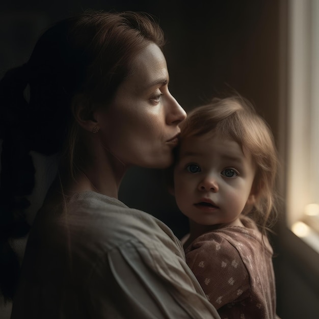 Mother and Daughter Smiling Portrait